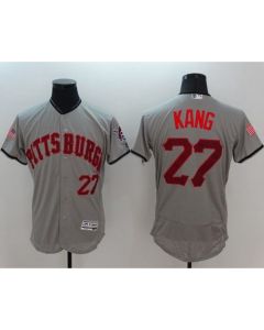 Pirates #27 Jung-ho Kang Grey Fashion Stars & Stripes Flexbase Authentic Stitched MLB Jersey