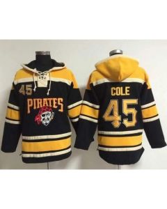 Pirates #45 Gerrit Cole Black Sawyer Hooded Sweatshirt MLB Hoodie