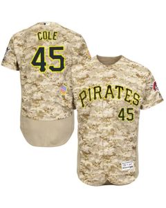 Pirates #45 Gerrit Cole Camo Flexbase Authentic Collection Stitched MLB Jersey