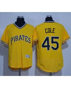 Pirates #45 Gerrit Cole Gold Flexbase Authentic Collection Cooperstown Stitched MLB Jersey