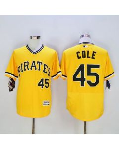Pirates #45 Gerrit Cole Gold Flexbase Authentic Collection Stitched MLB Jersey