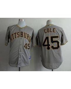 Pirates #45 Gerrit Cole Grey Cool Base Stitched MLB Jersey