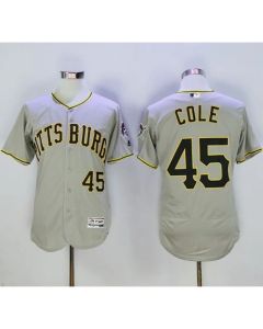 Pirates #45 Gerrit Cole Grey Flexbase Authentic Collection Stitched MLB Jersey