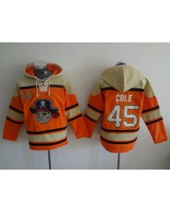 Pirates #45 Gerrit Cole Orange Sawyer Hooded Sweatshirt MLB Hoodie