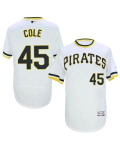 Pirates #45 Gerrit Cole White Flexbase Authentic Collection Cooperstown Stitched MLB Jersey