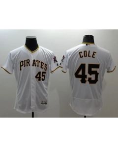 Pirates #45 Gerrit Cole White Flexbase Authentic Collection Stitched MLB Jersey