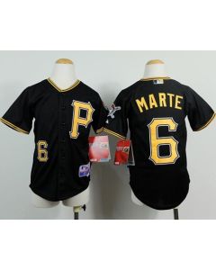 Pirates #6 Starling Marte Black Cool Base Stitched Youth MLB Jersey
