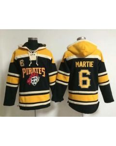 Pirates #6 Starling Marte Black Sawyer Hooded Sweatshirt MLB Hoodie