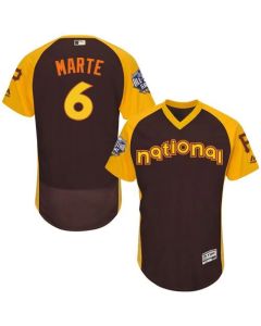 Pirates #6 Starling Marte Brown Flexbase Authentic Collection 2016 All-Star National League Stitched MLB Jersey