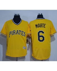 Pirates #6 Starling Marte Gold Flexbase Authentic Collection Cooperstown Stitched MLB Jersey