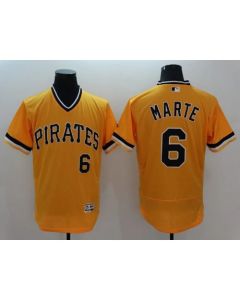 Pirates #6 Starling Marte Gold Flexbase Authentic Collection Stitched MLB Jersey