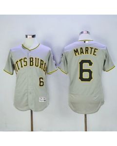 Pirates #6 Starling Marte Grey Flexbase Authentic Collection Stitched MLB Jersey