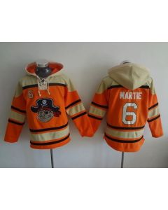 Pirates #6 Starling Marte Orange Sawyer Hooded Sweatshirt MLB Hoodie