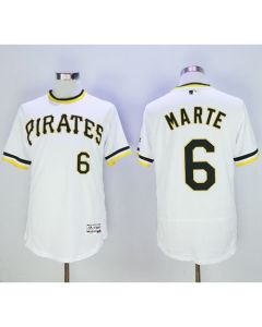 Pirates #6 Starling Marte White Flexbase Authentic Collection Cooperstown Stitched MLB Jersey