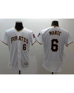 Pirates #6 Starling Marte White Flexbase Authentic Collection Stitched MLB Jersey