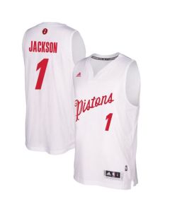 Pistons #1 Reggie Jackson White 2016-2017 Christmas Day Stitched NBA Jersey