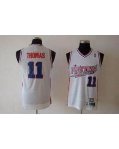Pistons #11 Isiah Thomas White Swingman Throwback Stitched NBA Jersey