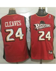 Pistons #24 Mateen Cleaves Red Throwback Stitched NBA Jersey