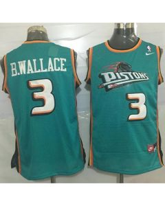 Pistons #3 Ben Wallace Green Throwback Stitched NBA Jersey