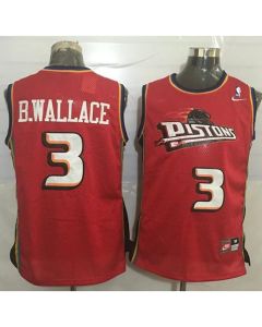 Pistons #3 Ben Wallace Red Throwback Stitched NBA Jersey