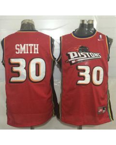 Pistons #30 Joe Smith Red Throwback Stitched NBA Jersey