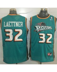 Pistons #32 Christian Laettner Green Throwback Stitched NBA Jersey