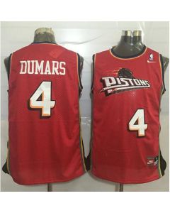 Pistons #4 Joe Dumars Red Throwback Stitched NBA Jersey