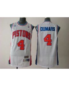 Pistons #4 Joe Dumars White Throwback Stitched NBA Jersey