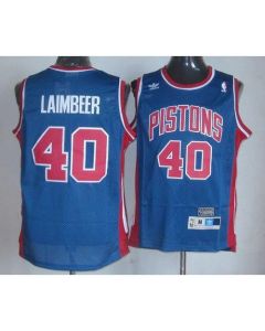 Pistons #40 Bill Laimbeer Blue Throwback Stitched NBA Jersey