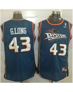 Pistons #43 Grant Long Blue Throwback Stitched NBA Jersey