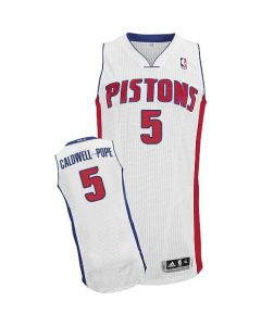 Pistons #5 Kentavious Caldwell-Pope White Stitched NBA Jersey