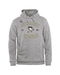 Pittsburgh Penguins Heritage 2016 Stanley Cup Champions Pullover Hoodie Ash