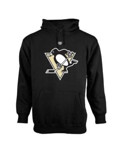Pittsburgh Penguins Old Time Hockey Big Logo with Crest Pullover Hoodie Black