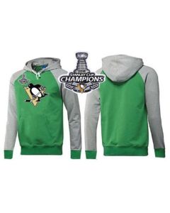 Pittsburgh Penguins Pullover 2016 Stanley Cup Champions Hoodie Green & Grey