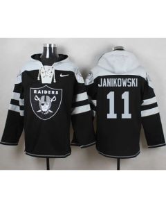 Raiders #11 Sebastian Janikowski Black Player Pullover NFL Hoodie