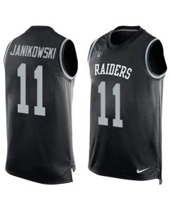 Raiders #11 Sebastian Janikowski Black Team Color Men's Stitched NFL Limited Tank Top Jersey
