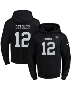 Raiders #12 Kenny Stabler Black Name & Number Pullover NFL Hoodie