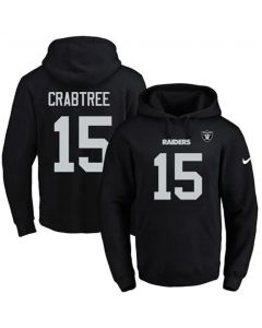 Raiders #15 Michael Crabtree Black Name & Number Pullover NFL Hoodie