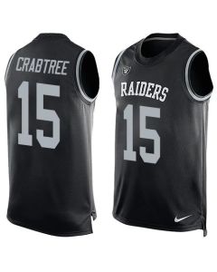 Raiders #15 Michael Crabtree Black Team Color Men's Stitched NFL Limited Tank Top Jersey
