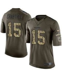 Raiders #15 Michael Crabtree Green Youth Stitched NFL Limited Salute to Service Jersey