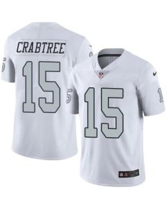 Raiders #15 Michael Crabtree White Men's Stitched NFL Limited Rush Jersey