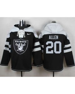Raiders #20 Nate Allen Black Player Pullover NFL Hoodie
