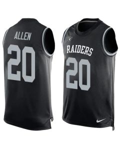 Raiders #20 Nate Allen Black Team Color Men's Stitched NFL Limited Tank Top Jersey