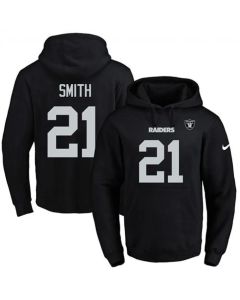 Raiders #21 Sean Smith Black Name & Number Pullover NFL Hoodie