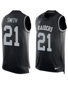 Raiders #21 Sean Smith Black Team Color Men's Stitched NFL Limited Tank Top Jersey