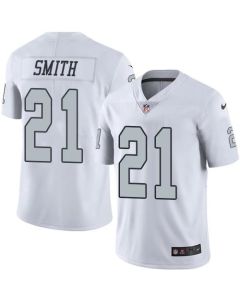 Raiders #21 Sean Smith White Men's Stitched NFL Limited Rush Jersey