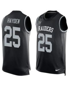 Raiders #25 D.J. Hayden Black Team Color Men's Stitched NFL Limited Tank Top Jersey