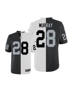 Raiders #28 Latavius Murray White/Black Men's Stitched NFL Elite Split Jersey