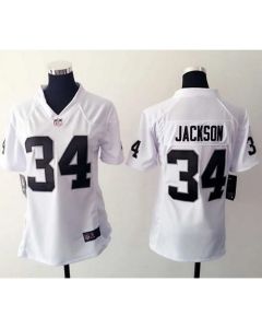 Raiders #34 Bo Jackson White Women's Stitched NFL Elite Jersey