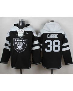 Raiders #38 T.J. Carrie Black Player Pullover NFL Hoodie